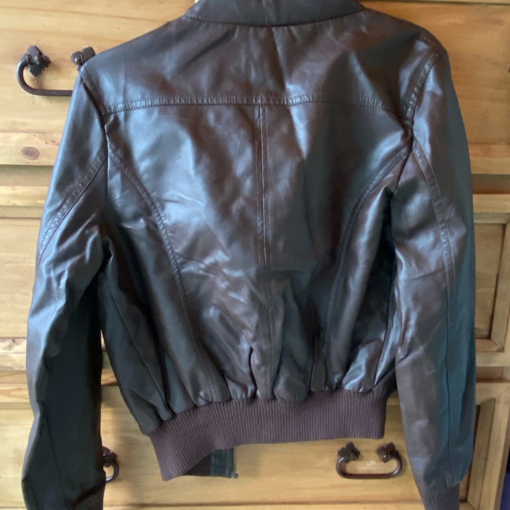 Faux Brown Leather jacket - Picture 2 of 4